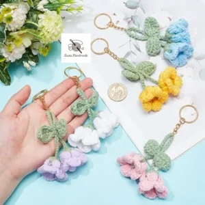 Bell Flower Keychain, Combo of 5 Flower Keychains