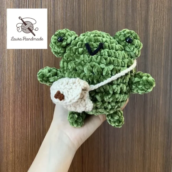 Crochet Handmade Frog With Bag