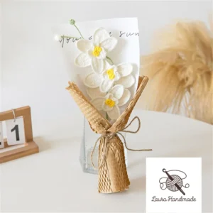 Elegant White Single Wool Butterfly Bouquet